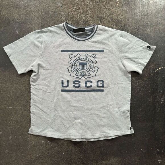 Under Armour USCG Short Sleeve Shirt Loose Fit Grey Color Knit Style Mens Size L - Picture 1 of 16